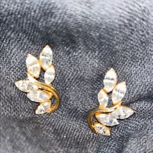 Gold Tone and Crystals Earrings